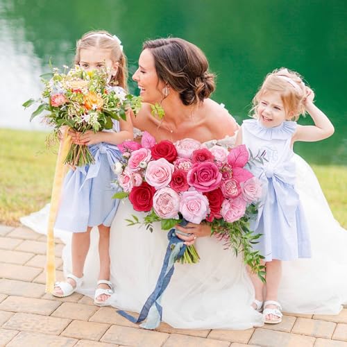 Pink Fake Roses Artificial Flowers Set for DIY Wedding Bouquets & Home Decor - Fuchsia Variation