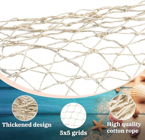 2-Pack Nautical Fish Net Decorations for Parties and Home - 40x80 inches Variation 2