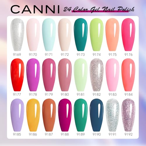 CANNI CC8 30-Piece Hema-Free Spring & Summer Gel Nail Polish Set - Pastel & Bright Variation
