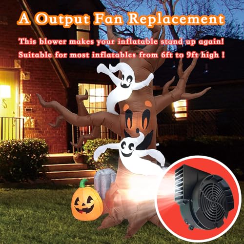 12V 1A Blower Fan Replacement with 6.6ft Light String for Halloween & Christmas Inflatable Decorations - Adapter Included