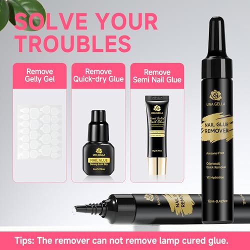 Nail Glue Remover Gel - Gentle, Acetone-Free for Press-On Nails - 2x12ml | Variation of THIS listing