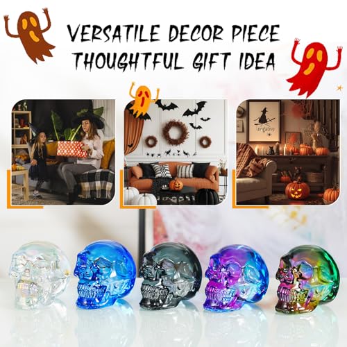 Clear Crystal Skull Ornament - Hand-Carved Healing Stone for Meditation & Spiritual Decor - Unique Gift
