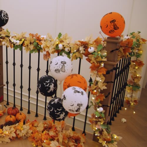 Fall Leaf Garland with Lights 23.6Ft Autumn Decorations for Thanksgiving Halloween