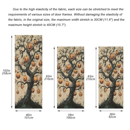 Halloween Door Cover Pumpkin Tree Banner Decoration - Variation 3