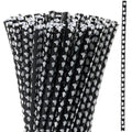 Halloween Ghost Reusable Drinking Straws Bulk - Black & White, 9 Inch, 50 Pieces