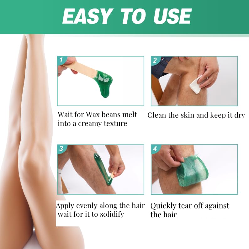 Wax Machine for Hair Removal in Pink Hair Waxing Kit for Women & Men At-Home Use, Silicone Pot, 0.6lb Salon-Grade Brazilian Wax Beads for Face Eyebrow Bikini Armpit Legs Full Body Beginner-Friendly