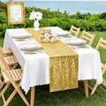Gold Sequin Table Runner 12x72 Inch - Elegant Party Decor, 1 Pack