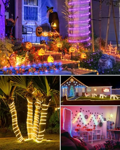 66ft Connectable Color Changing Rope Lights Outdoor - 200 LED String Lights