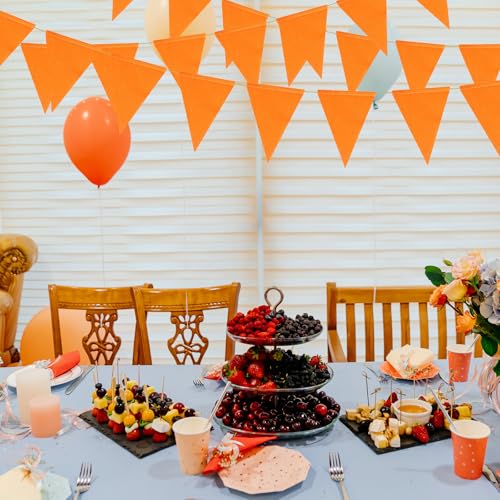 Orange Fall Pennant Banner 42 Pcs Party Flags for Thanksgiving & Halloween