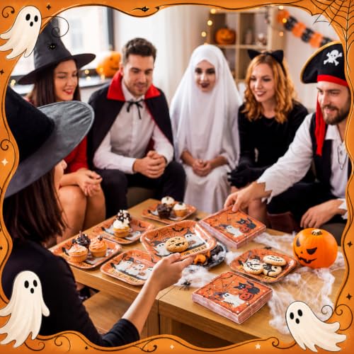 Halloween Paper Plates and Napkins Set - Pumpkin Design, 36 Count