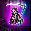 Ammonite Style F Grim Reaper Neon Sign LED Wall Light for Halloween Birthday Room Decor