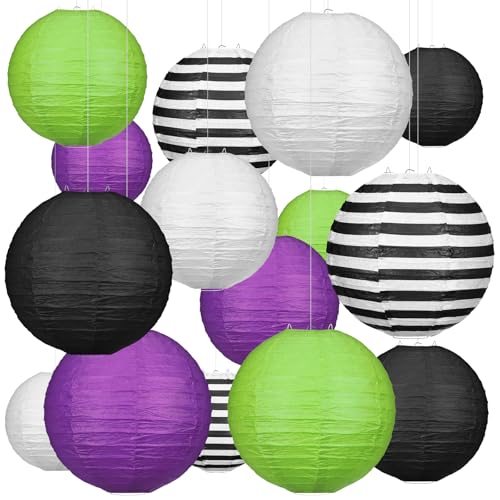 Halloween Paper Lanterns Set of 15 Hanging Decorations for Party Home Holiday