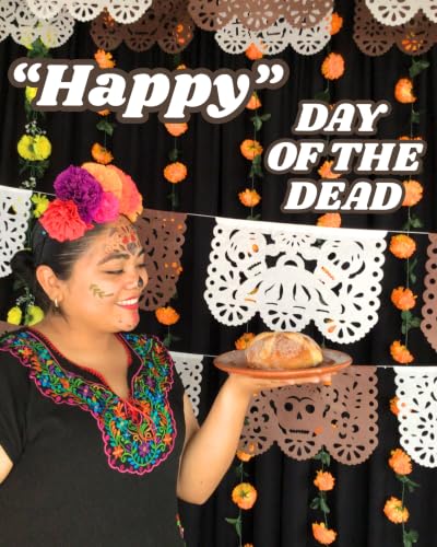 Dia de Los Muertos Papel Picado Banner - 5 Pack Brown & White Decor