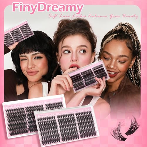 E-210 Manga Lash Clusters Kit - Wispy Spikes & Fluffy Eyelash Extensions with Seal - 10-18mm, 210PCS