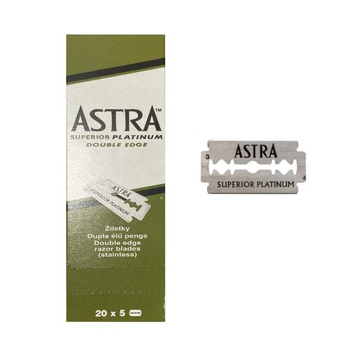 Astra Superior Platinum Double Edge Shaving Razor Blades 200 pcs Barber Favored