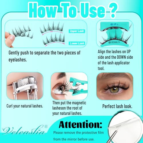 Veleasha Magnetic Magnetic Eyelashes with Applicator - Lovely Variation