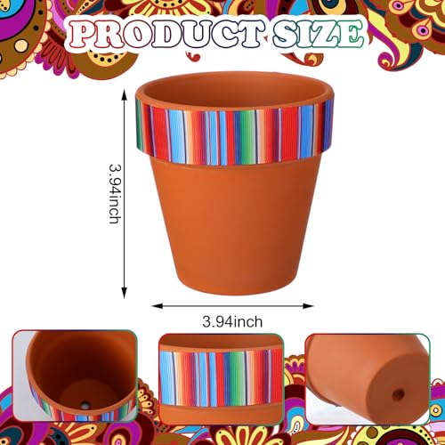 Mexican Vase Set - 9 Fiesta Centerpieces with Stripes - Table Decorations