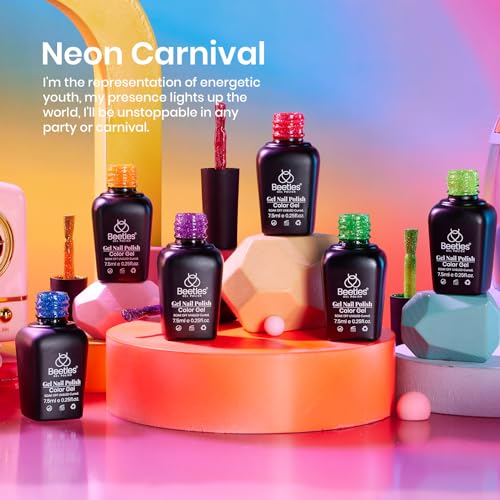 Beetles Reflective Glitter Gel Nail Polish Set - Neon Carnival D-Neon