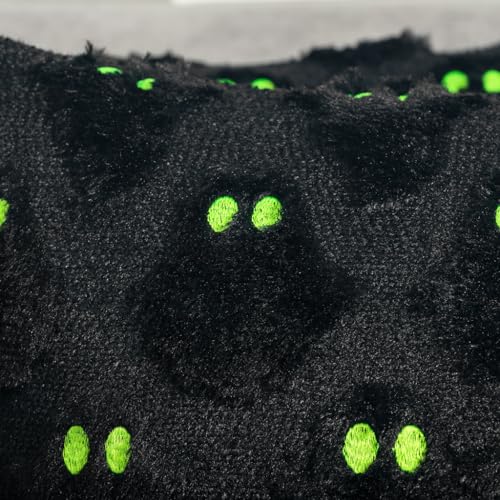 Halloween Pillow Covers 18x18 Set of 2 Black Ghost Home Decor - Green Variation