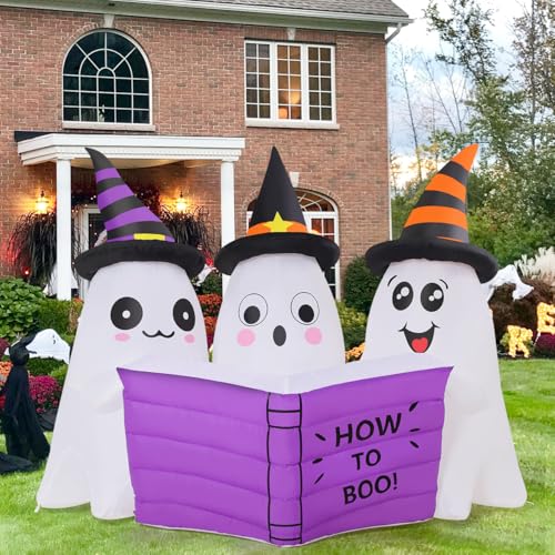 Halloween Inflatable Ghost Decor with Built-in LEDs, 5.2ft Outdoor Yard Decorations