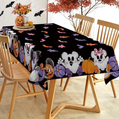 Halloween Ghost Rectangle Tablecloth 60 x 84 Inch - Ghost & Pumpkin Design, Party Decor
