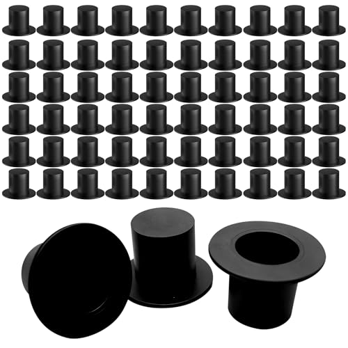 Mini Black Top Hats for Crafts Party Decorations 60-Pack