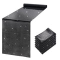 Black Disco Party Table Runners 6 Pack 12x72 Inches - Sequin & Polyester
