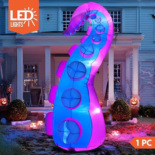 8ft Inflatable Octopus Tentacles Halloween Yard Decor with Built-in LEDs