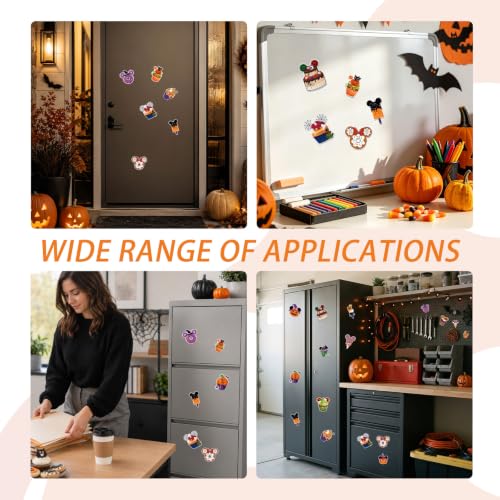 Halloween Refrigerator Magnets 16-Piece Candy Dessert Decor Set for Kitchen & Cabin