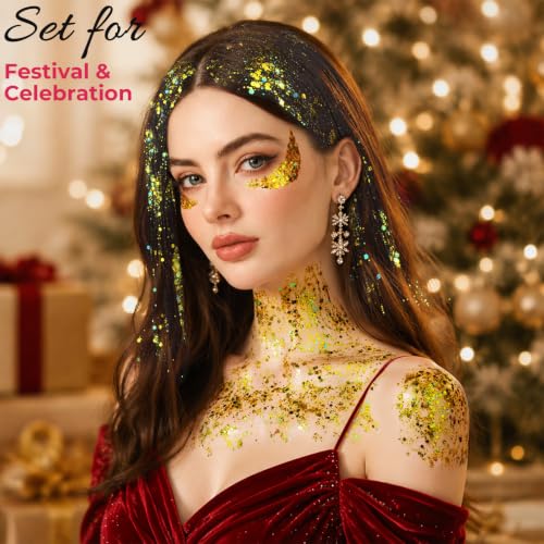 3 Colors Body Glitter Face Glitter Gel Set - Long-Lasting Shimmer, 240g