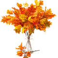 Artificial Maple Leaves Stems 8-Pack Fall Decor for Thanksgiving & Autumn Centerpieces