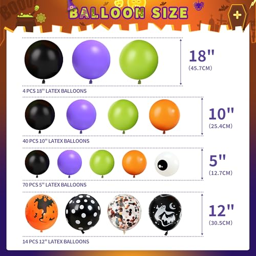 Halloween Party Decorations Kit with Balloons, Web, Spider, Banners & Backdrop