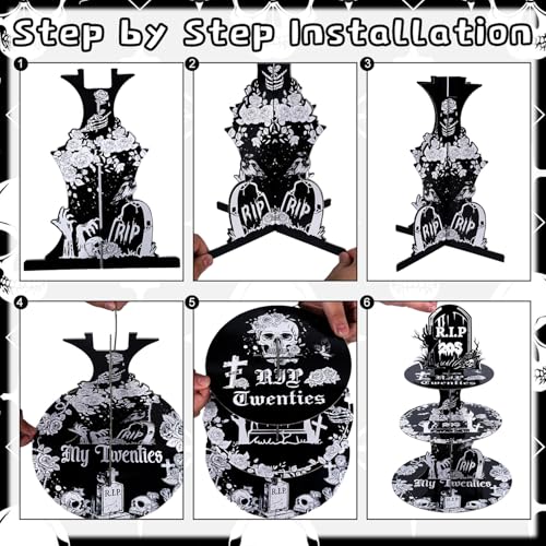Death to My 20s Party Decorations - Reusable 3-Tier Cupcake Stand Gift
