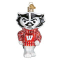 Wisconsin Bucky Glass Blown Ornament - Handcrafted Holiday Decoration, University Collection
