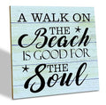 Beach Wood Sign - A Walk on the Beach Is Good for the Soul - Rustic Plaque, Seaside Home Decor, Beach Sign 04