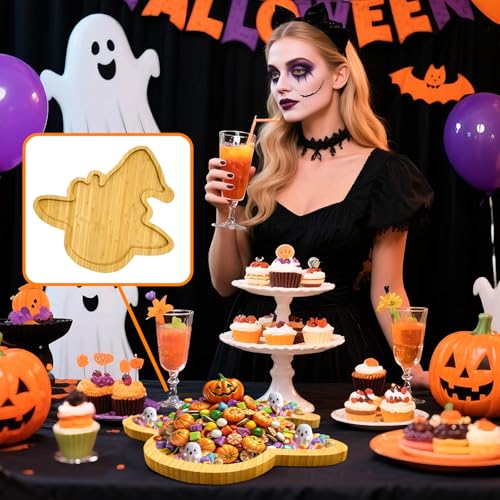 Halloween Charcuterie Board Platter - Wooden Witch Hat Serving Tray