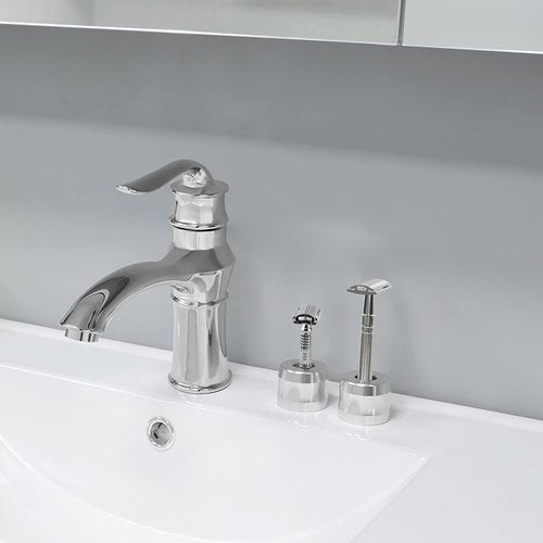 Linkidea 2 Pack Safety Razor Stand, Opening Dia 0.7" (18.5mm) Aluminum Alloy Men's Shaving Stand for Bathroom Countertops, Silver