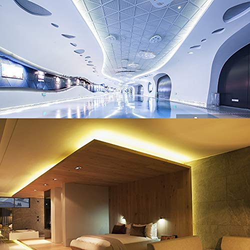 LED Light Strip 16.4ft Waterproof IP67 Dimmable 5054 1200 LEDs for Home & Outdoor Decoration - Warm White 3500K