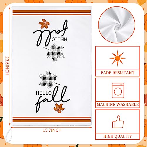 Fall Kitchen Towels Set - 4 Pack 16x24 Inch Autumn Decor Dish Towels
