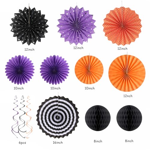 Halloween Party Decorations - 33Pcs Banners, Streamers, Pom Poms & Lanterns - Hallowmas