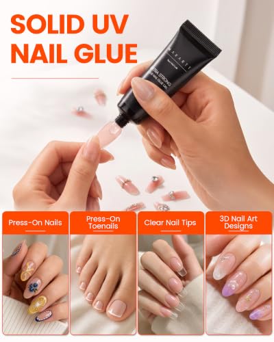 Solid Nail Glue Gel 15ML for Press-On Nails & Tips - Strong Bond, DIY Friendly