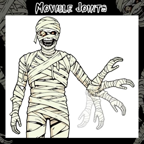 Halloween Mummy Decorations - Jointed Paper Mummy Prop for Spooky Displays - 3.2ft - Variation: Mummy / 1