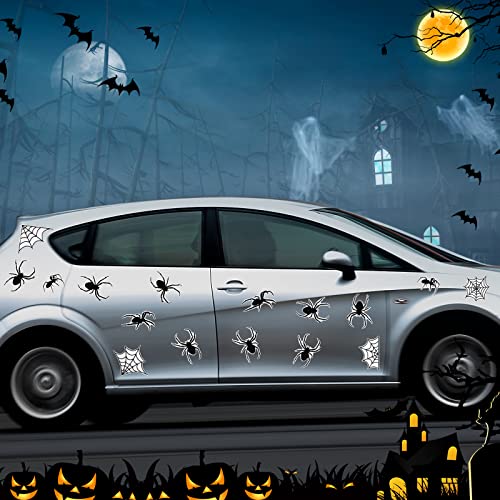Halloween Spider Car Magnets 16 Pcs Web Decor for Fridge & Vehicle