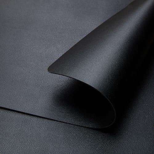 Black Faux Leather Placemats Set of 6 - Modern Dining Table Decor