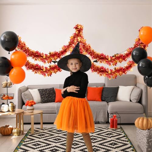 20ft Maple Leaf Tinsel Garland for Autumn Thanksgiving Halloween Decorations