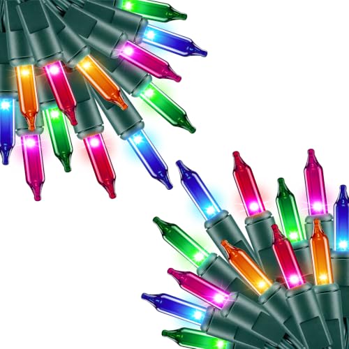 Minetom Multicolor Christmas String Lights 2 Pack, 20 Feet, 100 LEDs