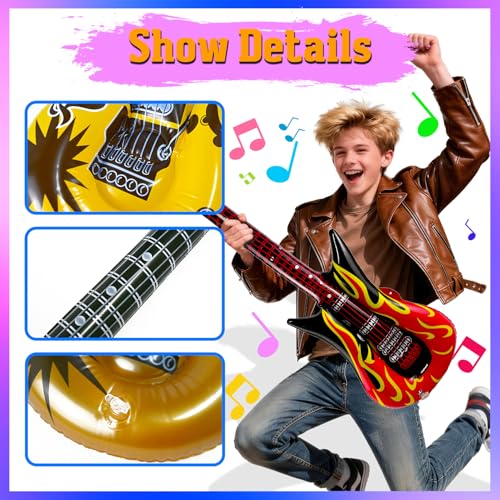 Inflatable Rock Star Guitar Set - Party Props for Events & Celebrations