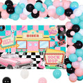 50s Theme Party Decorations Set with Balloons Backdrop and Garland