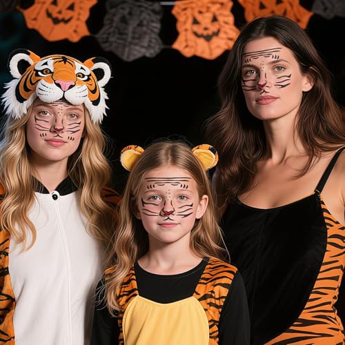 Halloween Tiger Face Stickers Set for Face Makeup - One Size Fits All - 04.halloween-tiger