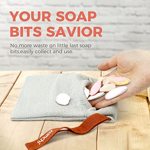 Gentle Exfoliating Soap Saver Bags for Bar Soap - 2 Pack, Grey